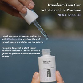 NENA Skincare Face Oil - Bakuchiol and Vitamin E Oil for Skin to Boost Collagen - Reduces Fine Lines, Hydrates and Nourishes - All Skin Types - 1 oz