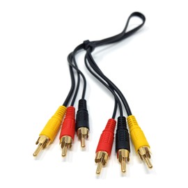 DRUT 50cm short 3 RCA to 3 RCA Phono Male Plug Triple Jack Cable AV Audio Video Composite Lead 1,6ft