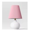 Room Essentials Ceramic Table Lamp with Pink Crepe Pleated Shade