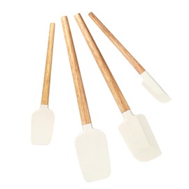 Juego de espátulas de silicona, espátulas de goma de grado alimenticio, 4 espátulas de goma antiadherentes, cuchara, raspador de tarros para cocinar, 