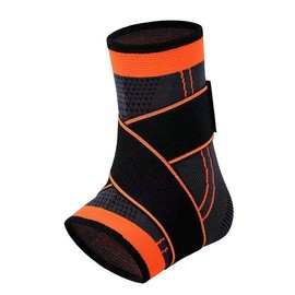 HuayoRong Ankle Brace for Men and Women Compression Support Sleeve AdjustableStabilizer Straps for Sprained Ankle,Swelling and Arthritis Pain (Orange,X-Large)