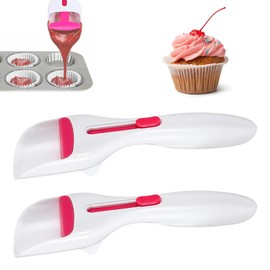 2 pcs Cupcake Scoop,Cupcake Scoop Batter Dispenser,Cupcake Batter Dispenser,One Click Sliding,Cupcake Dispenser,Cupcake Batter For Cookie Dough Pancakes - Unique Baking Supplies