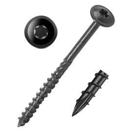 #14 x 5" Black IMScrews Wood Deck Screws - T30 Star Drive with Large Washer Head - Rust-Resistant Outdoor Deck Screws for Timber, Log, and Landscaping Wood Projects Pack of 40