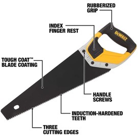 DEWALT Hand Saw, Standard Panel, 20-Inch (DWHT20545L)