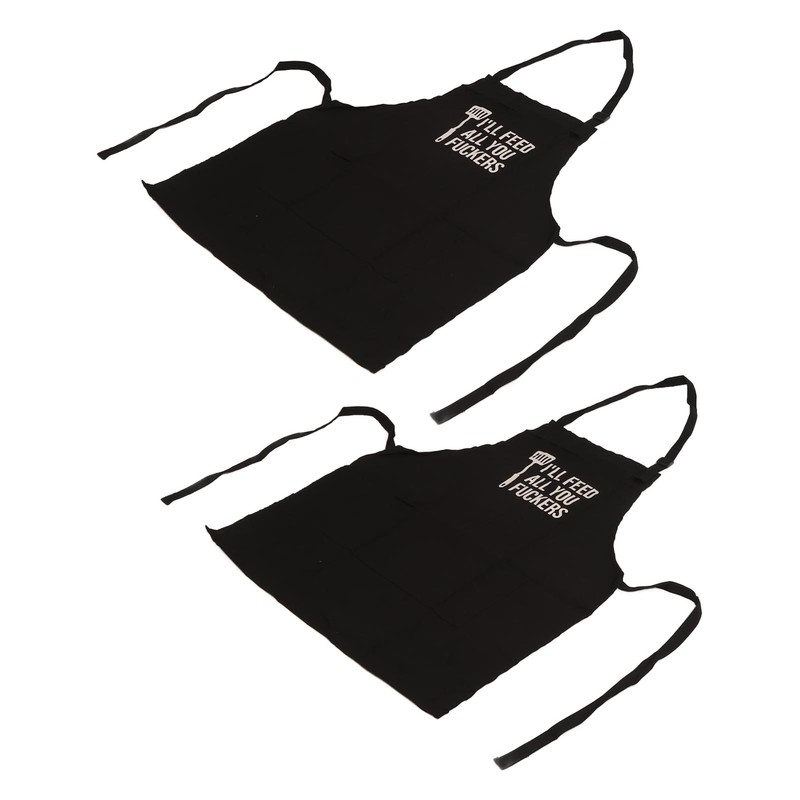 2pcs Kitchen Cooking Aprons Adjustable Bib Soft Chef Apron with