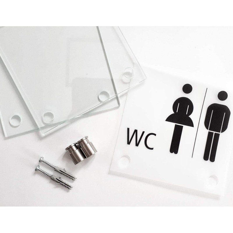 Door Sign Glass Vitrum B (130/130 mm B2) (WC Women's