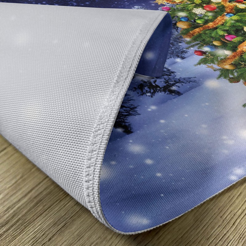 ABAKUHAUS Christmas Place Mats, Elf Noel Theme Winter Washable Fabric