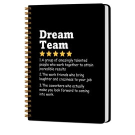 CQM Dream Team Definition Hardcover Spiral Notebooks for Work, Notebook College Ruled, Team Gifts for Employees Colleague Work Bestie Friend, Notepads Lined Travel Planner Journal for Writing