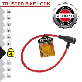 MASTER LOCK Fahrradschloss Kabelschloss [Schlüssel] [65 cm Stahlkabel] [Wetterfest] [Zufällige Farbe] 8169EURDPRO - Ideal für Fahrräder, Elektrisches Fahrradectric, Skateboards, Kinderwagen, Mähmaschi
