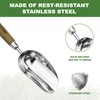 Haliaeetus Potting Soil Scoop, Bend-Proof Stainless Steel Garden Scoop, 1