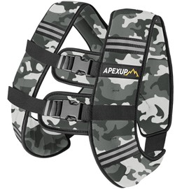 APEXUP APEXUP Weighted Vest with 5lbs/10lbs/15lbs/20lbs/25lbs/30lbs Weights and Reflective Stripe, Weight Vest Men Women for Workout, Strength Training, Running (Grey Camo, 15lbs)