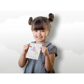 12 x Glitter Invitation Cards Children's Birthday | Enchanted Unicorn in Colourful Star Rain | Girls & Boys | Rainbow Invitation Birthday Children Horses Birthday Invitations Pink