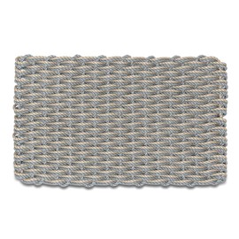 Wicked Good Doormats Outdoor Door Mat, The Original Lobster Rope Doormat, All Weather Mats, Woven Door Mat from Nautical Rope, Front Door Welcome Mats, (Silver/Dark Tan Double Weave, 18 x 30)