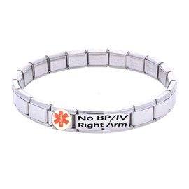 No BP/IV Right Arm Medical ID Alert Bracelet.