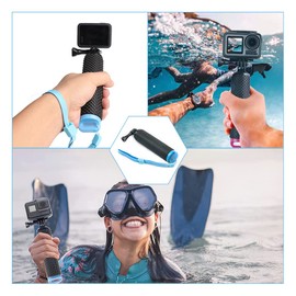 Ttdesefu Waterproof Floating Hand Grip, Portable Floaty Handle Compatible with GoPro Hero 10 9 8 7 6, Floaty Mount Accessories Kit with Adjustable Wrist Strap for Water Sport and Action Cameras