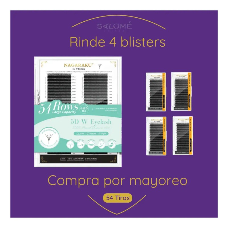 Mega Blister Nagaraku Tecnológico 6dw Extensión De Pestañas