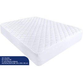 Utopia Bedding Utopia Bedding Quilted Mattress Protector, Breathable Mattress Pad, Deep Fitted Cover (White, Double - 135 x 190 + 38 cm)