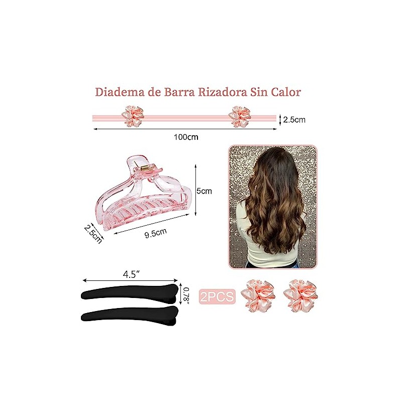 Rizador Pelo Sin Calor, Rulos Flexibles para Rizar Pelo Ondas