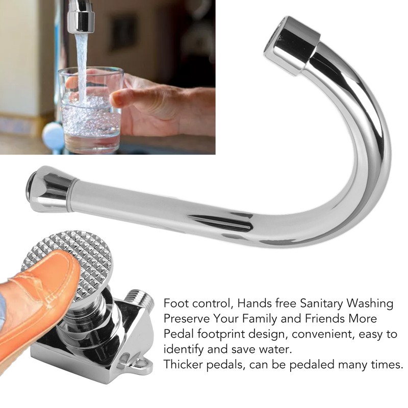 Foot Pedal Basin Faucet Kitchen Sink Foot Tap Floor Mounted