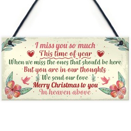 RED OCEAN Christmas Memorial Hanging Grave Side Plaque Rememberance Tree Decoration