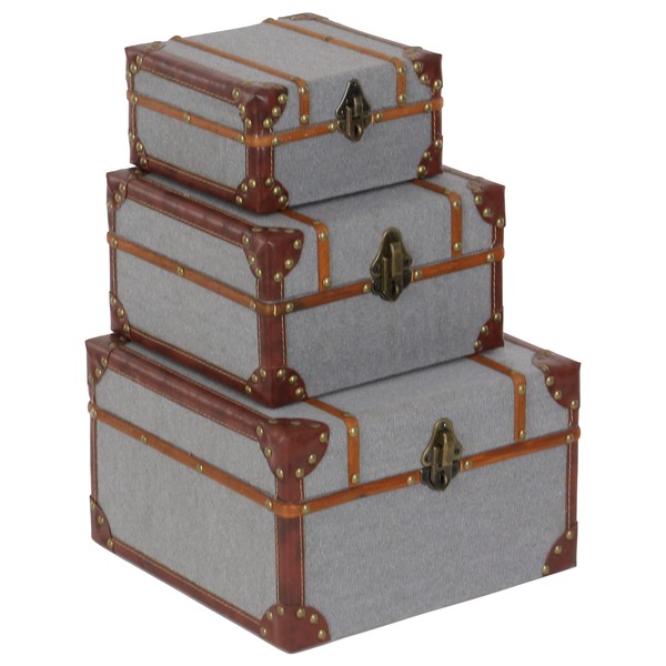 Deco 79 Wooden Decorative Box Upholstered Decorative Keepsake Boxes with