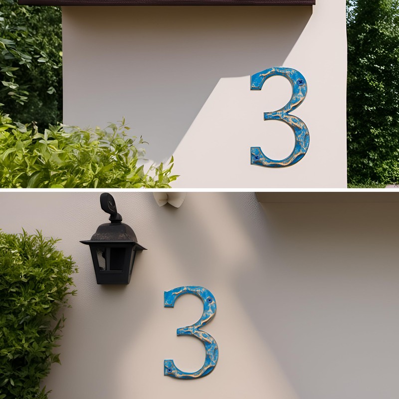 5.5 Inch House Numbers- Unique Cast Iron Metal Address/Mailbox Number