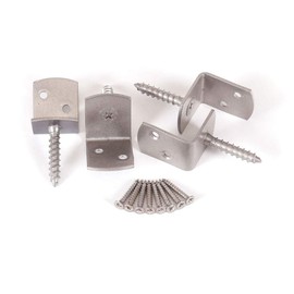 Set of 4 Braided Fence Brackets Angled Stainless Steel L-Shape 38 x 34 mm