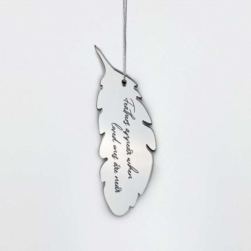 Mirrored Acrylic Feather Hanging Decoration - Feathers appear when loved