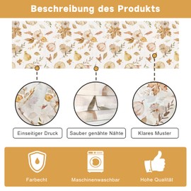 Maple Leaves Autumn Table Runner, Pumpkin Decorative Tablecloth, Table Decoration Autumn for Thanksgiving, Thanksgiving Party Decoration, Autumn Decoration (White, 40 x 140 cm)