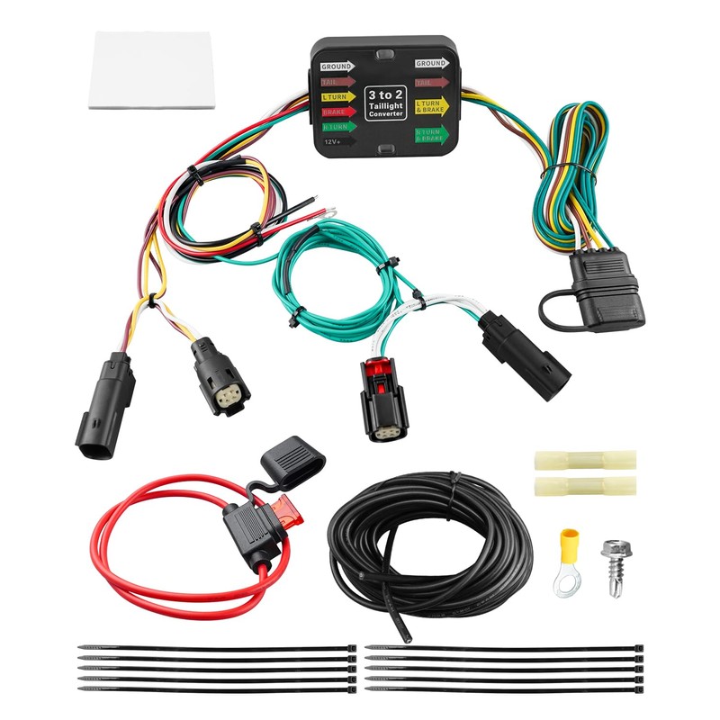 QNHEAY 4-Pin Trailer Hitch Wiring Harness Kit Vehicle-Side CustomFit f2015-2024