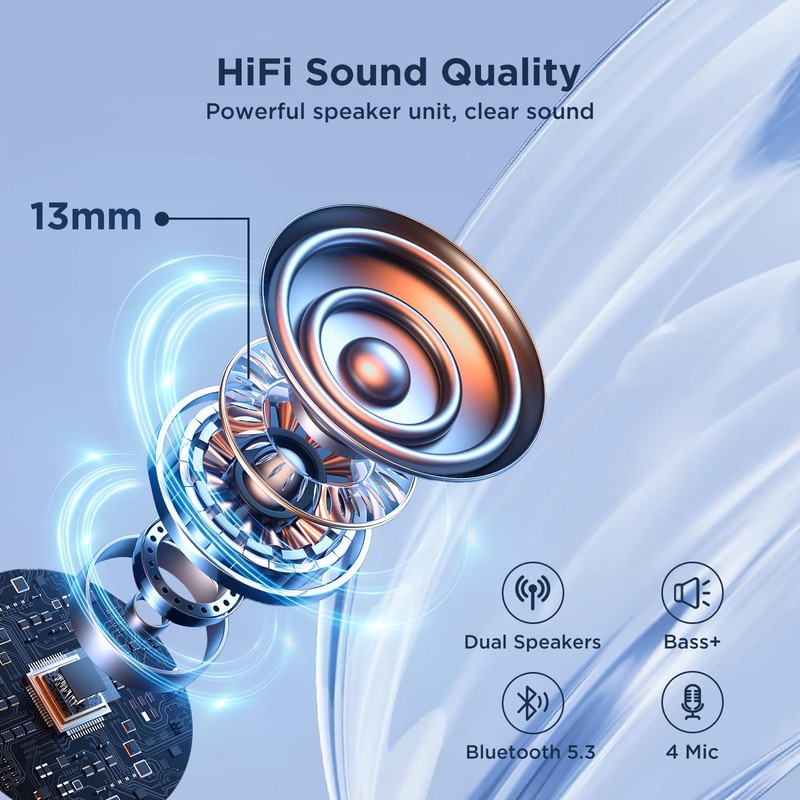 HTC Auriculares Inalámbricos Reducción Activa de Ruido, Auriculares Bluetooth con