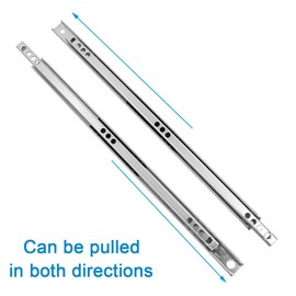 Yoohey 6 Pairs Metal 12 Inch Drawer Slides, Ball Bearing Two Way Slide Track Rail 0.7 Inch Wide