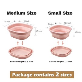 Goaste Paquete de 4 lavabos redondos de plástico, lavabo apilable de 5 cuartos de galón, tina portátil para platos de frutas y verduras, ahorro de esp