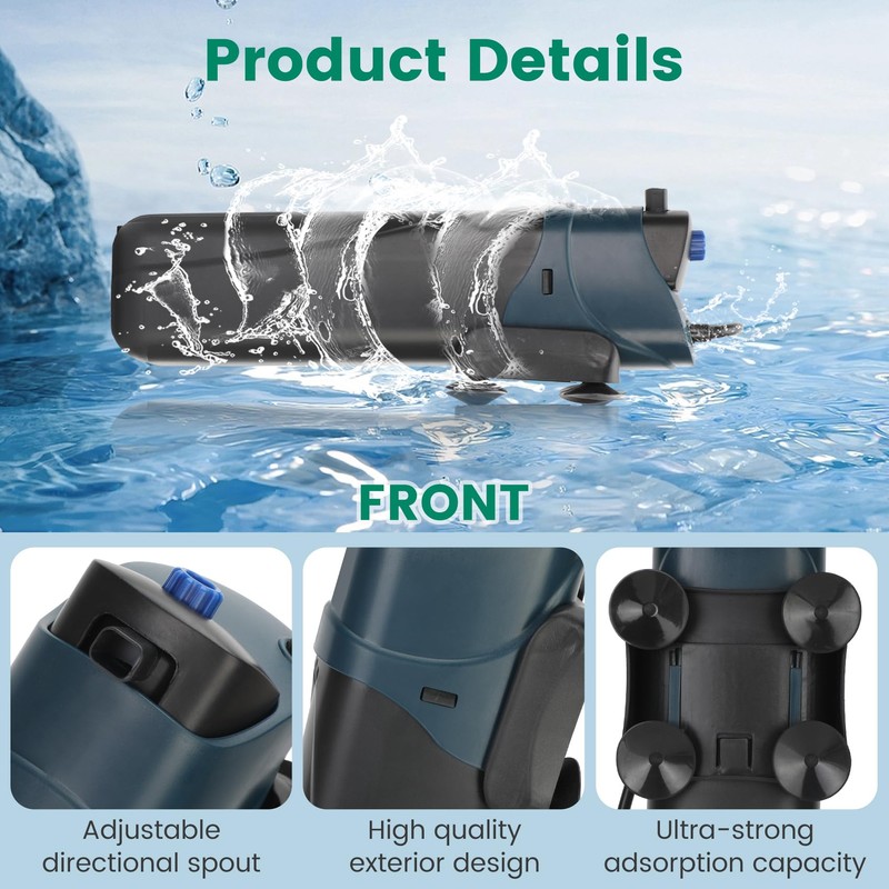 Dozont Aquarium Filter U-V for 20-75 Gallon, 200GPH Fish Filter