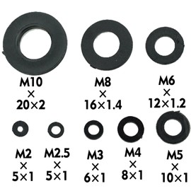 500 Pcs Nylon Washers, Plastic Flat O Ring Washers, Black Round Seals Spacer Washers Assortment, Tap Sealing Gasket Washers for Plumbing, Tap, Mechanical Repair - M2/M2.5/M3/M4/M5/M6/M8/ M10