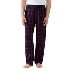 Jveyvth Mens Pajama Pants Flannel Cotton Plaid Sleep & Lounge Pants, PJ Bottoms with Pockets and Button Fly