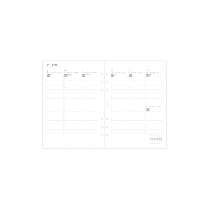 Filofax Miniimal Week to View Vertical A5 Calendar with Appointments
