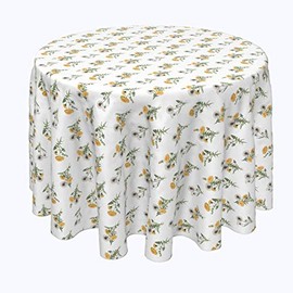 Fabric Textile Products, Machine Washable, 100% Milliken Polyester, Tablecloths, Table Runners, Napkins, & Outdoor Tablecloths, Dandelions (70" Round)