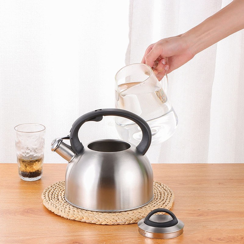 3L Stainless Steel Whistling Kettle with Insulated Handle, Quick Boiling
