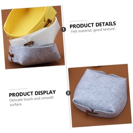 Mikinona 4pcs Felt Storage Box Set for Jewelry and Sundries Multi-purpose Desktop Organizer for Home Office Durable and Eco-friendly Material White and Black