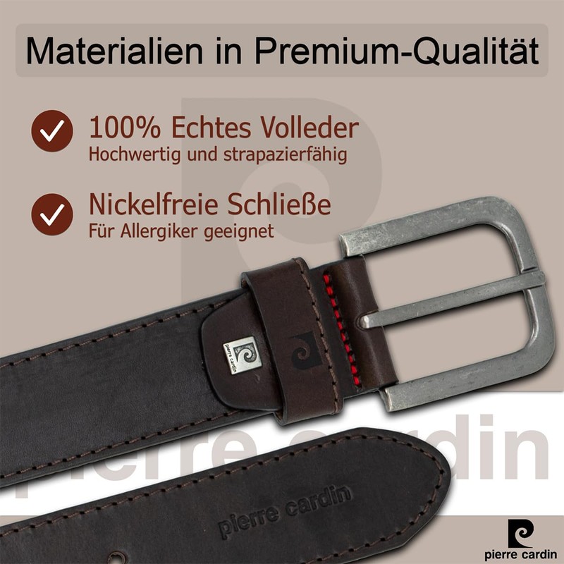 Pierre Cardin Men's Leather Belt, brown