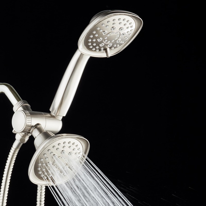 AquaDance Luxury Square 48-setting High-Pressure Dual Head/Handheld Shower Spa Combo.
