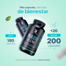B Life NADH 200 Cápsulas | 200 Días de Consumo | 6 Veces Más Producto vs Otros | Nicotinamida Potenciada con Magnesio y Colágeno | Antioxidante NAD Bl