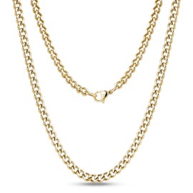 Cadoline 316L Stainless Steel Men's Jewellery 9mm 24 Inch Gold Chains Fancy Dress Link Curb Necklace