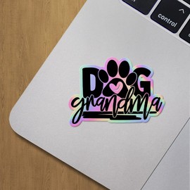 Holographic Decal Stickers of Dog Grandma Premium Waterproof Vinyl Decal Stickers for Laptop Phone Accessory Helmet Car Window Mug Tuber Cup Door Wall Decoration ANDVER3f3901bHO
