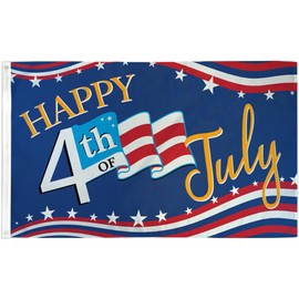Happy Fourth of July Stars Flag 3x5ft American Independence Day 4th of July Flag