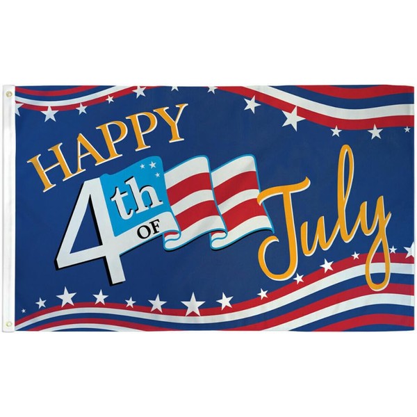 Happy Fourth of July Stars Flag 3x5ft American Independence Day