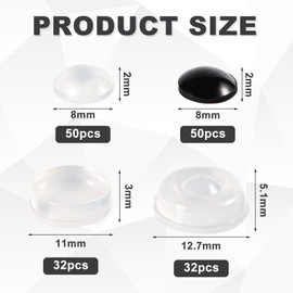 164 Stk Braille Aufkleber, Bump dots für Tastatur Oder Sehbehinderte aus Silikon Zubehör Klebepunkte Braille verschiedene Größen für Blinde Sehbehinderte Ältere Menschen (Schwarz und Weiß)