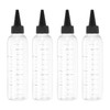 PATIKIL 110 Ml/4 oz Plastic Squeeze Bottles with Black Top