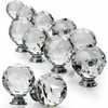 Crystal Door knobs 10 Pcs, Luxury Round Diamond Style Glass